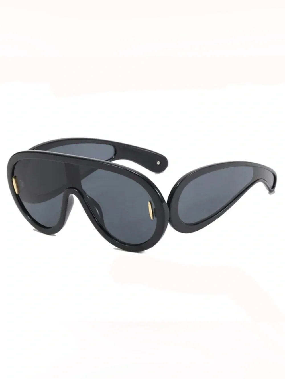 Black Oversized Shield Sunglasses - Unbranded